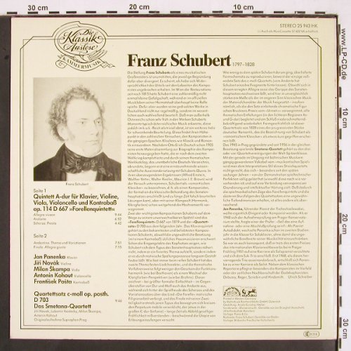 Schubert,Franz: Forellen-Quintett Quartettsatz, Supraphon/KlassikAuslese (25 943 HK), D, 1978 Typ: LP Best.-Nr.: K1323 Preis: 6,00 Euro