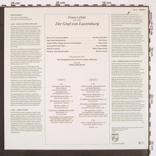 Lehar,Franz: Der Graf Von Luxemburg, Club-Ed., Philips (26 373-1), D, 1987 Typ: LP Best.-Nr.: K1336 Preis: 6,00 Euro