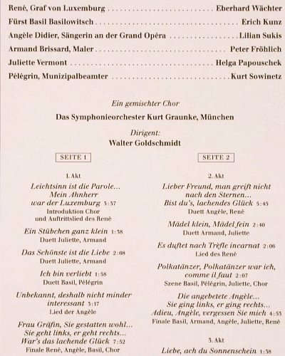 Lehar,Franz: Der Graf Von Luxemburg, Club-Ed., Philips (26 373-1), D, 1987 Typ: LP Best.-Nr.: K1336 Preis: 6,00 Euro