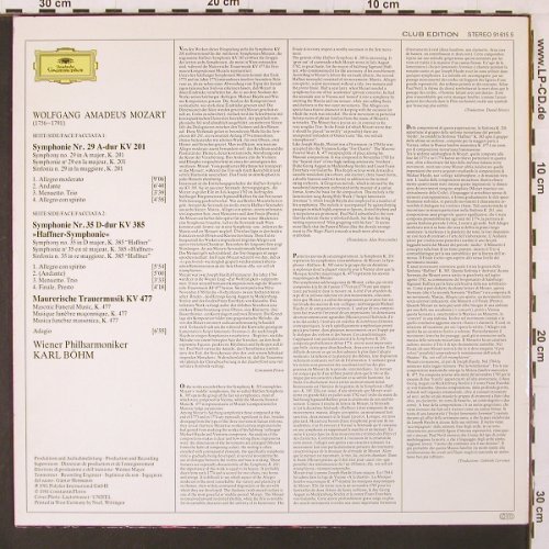 Mozart,Wolfgang Amadeus: Sinfonien Nr.29 & 35 / Mauerische T, Deutsche Grammophon(91 615 5), D Club-Ed., 1981 - LP - K133 - 6,00 Euro