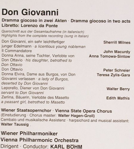 Mozart,Wolfgang Amadeus: Don Giovanni - Querschnitt, D.Gr. (2537 050), D, 1979 Typ: LP Best.-Nr.: K1343 Preis: 6,00 Euro