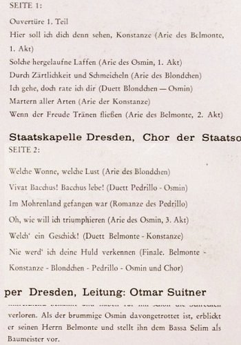 Mozart,Wolfgang Amadeus: Die Entführung aus dem Serail-Höhep, Philips Minigroove(G 03 098 L), NL, Mono, 1962 - LP - K1344 - 9,00 Euro