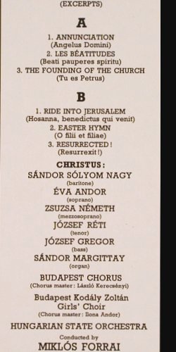 Liszt,Franz: Christus, Oratorio Excerpts (latin), Budapest(FX 12302), H, 1980 - LP - K1354 - 6,00 Euro