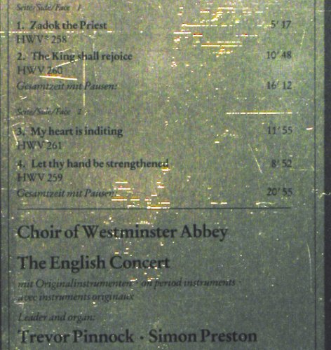 Händel,Georg Friedrich: Coronation Anthems, m /vg+, Archiv Produktion (2534 005), D, 1982 Typ: LP Best.-Nr.: K1367 Preis: 5,00 Euro