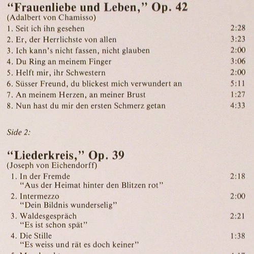 Schumann,Robert: Frauenliebe u.Leben / Liederkreis, Philips (416 672-1), NL, 1976 Typ: LP Best.-Nr.: K1372 Preis: 7,50 Euro