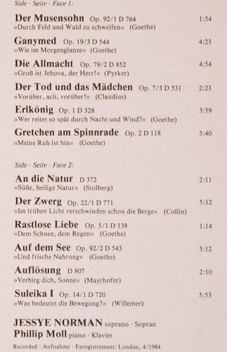 Norman,Jessye: Schubert Lieder, Philips (412 623-1), NL, 1984 Typ: LP Best.-Nr.: K1373 Preis: 7,50 Euro