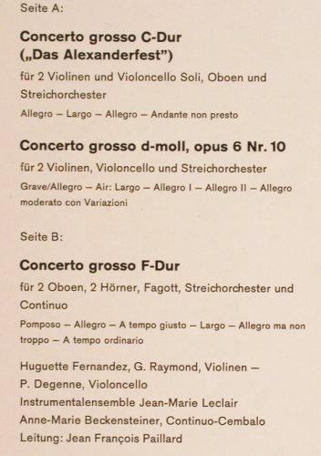 Händel,Georg Friedrich: Drei Concerti grossi, Christophorus/Erato (CGLP 75 741), D, Mono Typ: LP Best.-Nr.: K1374 Preis: 9,00 Euro