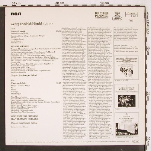 Händel,Georg Friedrich: WasserMusik/Feuerwerksmusik, Erato (ZL 30529), D, 1977 Typ: LP Best.-Nr.: K1378 Preis: 7,50 Euro