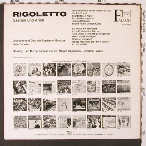 Verdi,Giuseppe: Rigoletto - Auszüge, Falcon(L-ST 7048), D,  - LP - K141 - 6,00 Euro