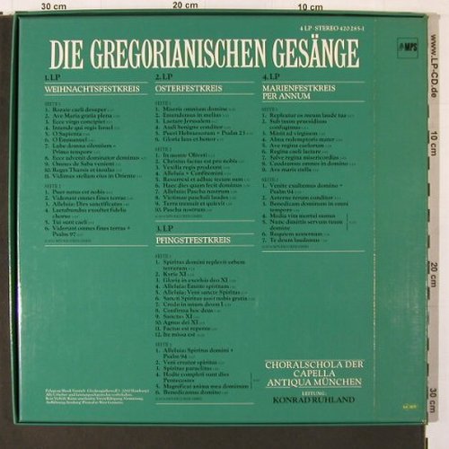 Gregorianischen Gesänge: Weihnachten,Ostern, Marien, Pfing.., MPS(420 285-1), D, Box, 1974 - 4LP - K148 - 9,00 Euro