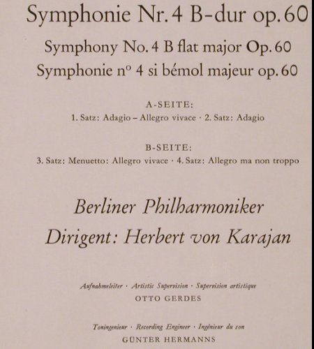 Beethoven,Ludwig van: Symphonie Nr.4 B-dur op.60, Deutsche Gramophon(2535 303), D, Ri,  - LP - K151 - 6,00 Euro