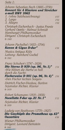V.A.Weltstars Meerumschlungen: Bach, Pachelbel, Debussy u.a., Deutsche Grammophon(423 055-1), D, 1985 - LP - K158 - 5,00 Euro