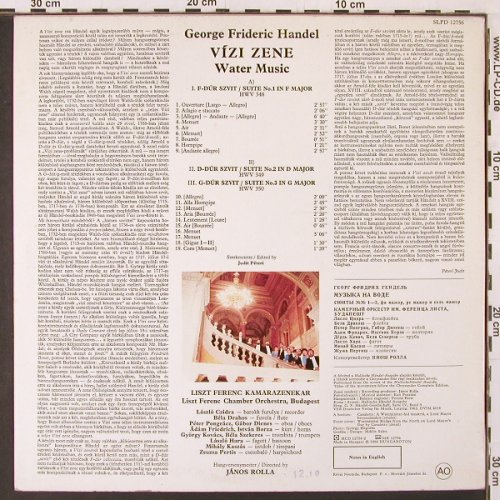 Händel,Georg Friedrich: Water Music, Hungaroton(SLPD 12756), H, 1986 - LP - K176 - 7,50 Euro