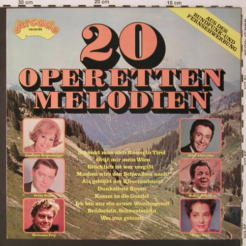 V.A.20 Operetten Melodien: Rothenberger, Hoppe, Prey..., Arcade(ADE G 15), D,  - LP - K207 - 5,00 Euro