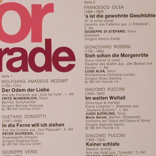 V.A.Die Grosse Tenor Star-Parade: Klaus Wunderlich...Jon Vickers, Foc, EMI Electrola(C 049-30 659), D,  - LP - K220 - 6,00 Euro