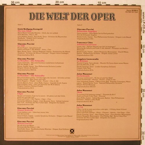 V.A.Die Welt der Oper: Korngold, Puccini, Cilea..., Sonocord(26 008-3), D,  - LP - K223 - 7,50 Euro
