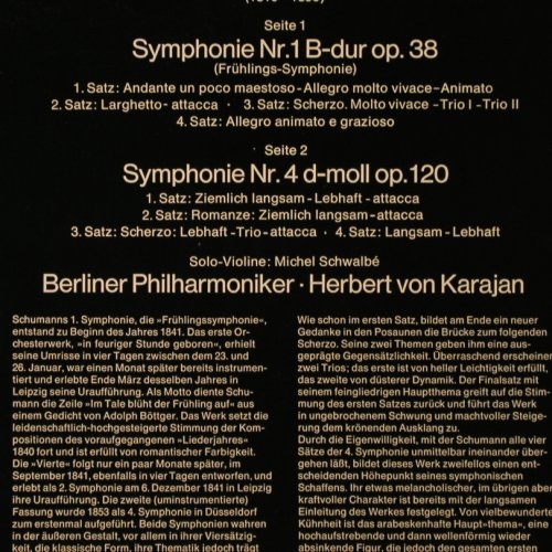 Schumann,Robert: Symphonie Nr1 b-dur, Nr4 d-moll, Deutsche Grammophon(62 871), D, DSC, 1972 - LP - K228 - 6,00 Euro