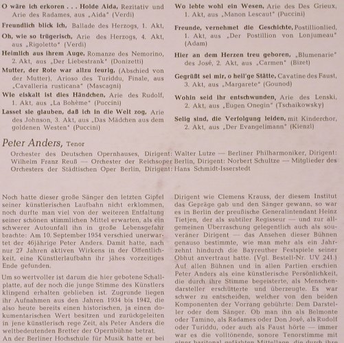 Anders,Peter: Historische Aufnahmen, 1934-42, Telefunken(HT 2), D, m /vg+,  - LP - K22 - 6,00 Euro
