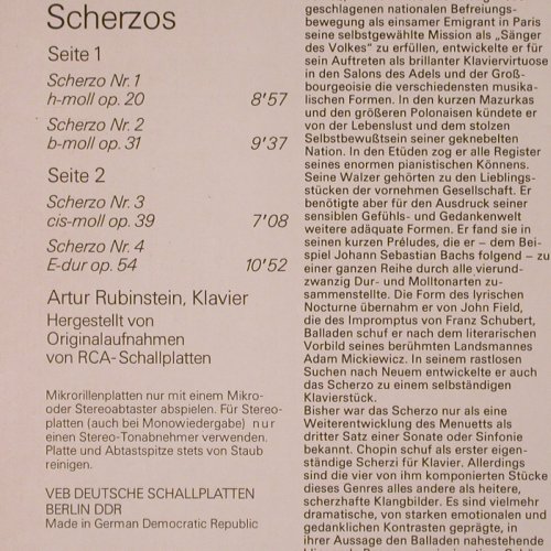 Chopin,Frederic: Scherzos op.20, 31, 39, 54, m-/vg+, Eterna(8 26 822), DDR, 1976 - LP - K245 - 6,00 Euro