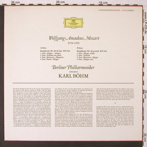 Mozart,Wolfgang Amadeus: Sinfonien Nr.39 & 40, KV 543, 550, D.Gr. Club Ed.(78 269), D, 1984 - LP - K287 - 6,00 Euro