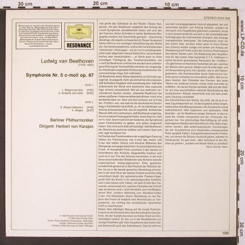 Beethoven,Ludwig van: Sinfonie Nr.5 c-moll op.67, D.Gr. Resonance(2535 304), D, Ri,  - LP - K319 - 6,00 Euro