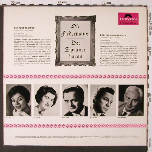 Strauß,Johann: Die Fledermaus / Der Zigeunerbaron, Polydor(237 160), D,  - LP - K320 - 7,50 Euro