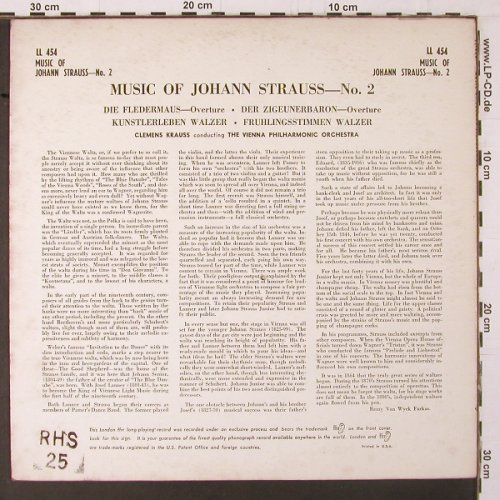 Strauß,Johann: Music of, Vol.2, vg+/vg+,plays well, London ffrr(LL 454), UK/US, co,  - LP - K349 - 6,00 Euro