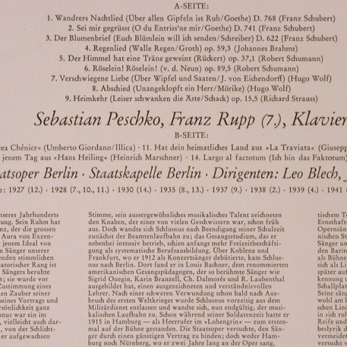 Schlusnus,Heinrich: Singt Lieder von  1888-1952 (1), Heliodor(88 009), D,  - LP - K34 - 6,00 Euro