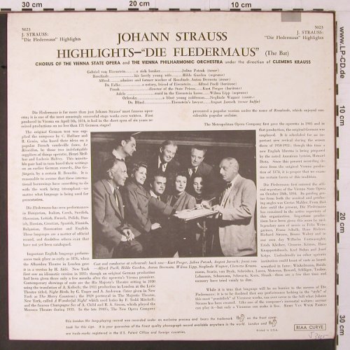 Strauss,Johann: Die Fledermaus (TheBat), vg+/vg+, London ffrr(5023), UK/US,  - LP - K384 - 6,00 Euro