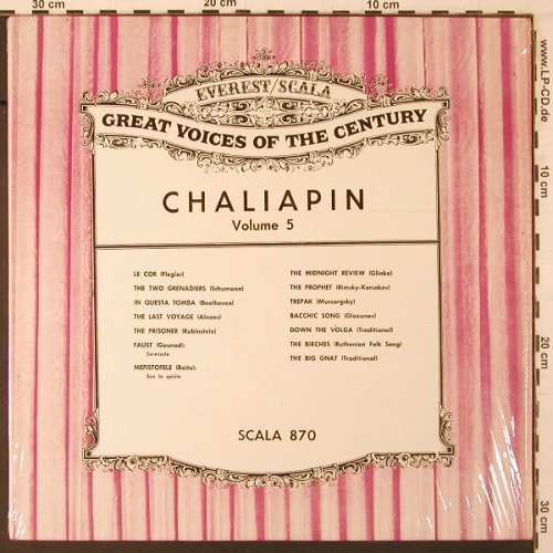 Chaliapin,Feodor: Great Voices of the Century, Vol.5, Everest/Scala(870), US,  - LP - K386 - 7,50 Euro