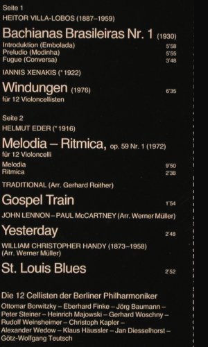 12 Cellisten der Berliner Philharm.: Vol.1, Club-Edition, Telefunken(38 171 5), D, 1978 - LP - K394 - 6,00 Euro