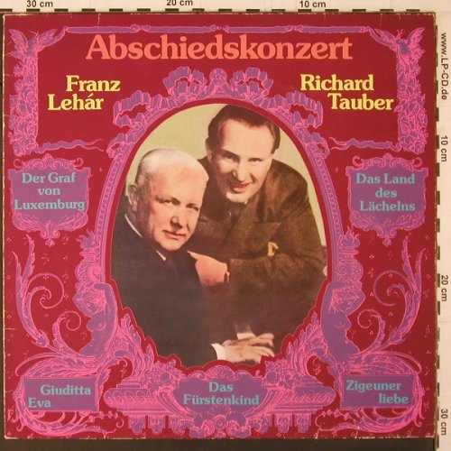 Lehar,Franz / Richard Tauber: Abschiedskonzert, m-/vg+, Marcato(34 827 6), D, 1978 - LP - K395 - 6,00 Euro