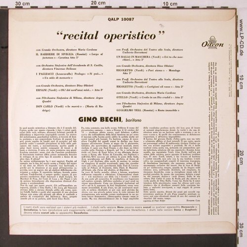 Bechi,Gino: Recital Operistico, Mono, Odeon(QALP 10087), I, 1955 - LP - K398 - 12,50 Euro