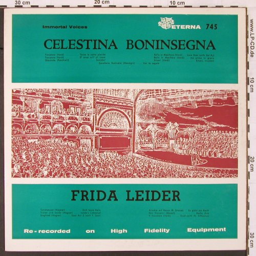 Boninsegna,Celestina / Frida Leider: Immortal Voices, Operatic Recital, Eterna(745), US,  - LP - K405 - 7,50 Euro