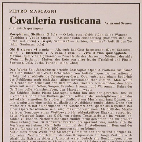 Mascagni,Pietro: Cavalleria Rusticana - Arien&Szenen, RCA(LM-2243-C), D,  - LP - K42 - 6,00 Euro