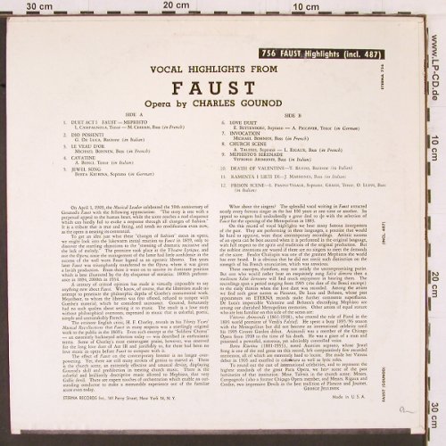 Gounoud,Charles: Faust, vocal Highlights from, Eterna(756), US,  - LP - K435 - 7,50 Euro