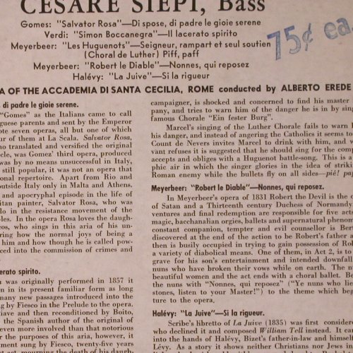 Siepi,Cesare: Operatic Recital by, London(LD 9169), US,  - 10inch - K442 - 6,00 Euro