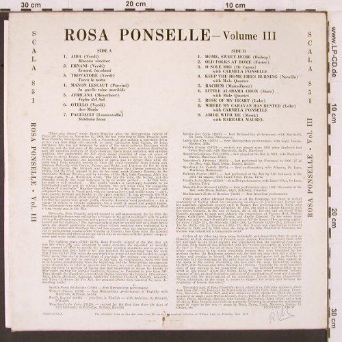 Ponselle,Rosa: Same, Volume 3, vg-/m-, Scala(851), US,  - LP - K461 - 5,00 Euro