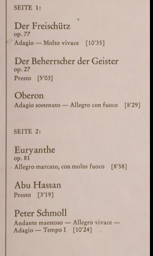 Weber,Carl Maria von: Ouvertüren, D.Gr.(2530 315), D, 1973 - LP - K474 - 7,50 Euro