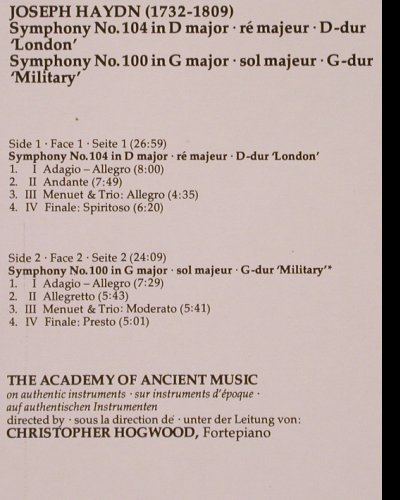 Haydn,Joseph: Sinfonien Nr.104 London, Nr.100, Decca(26 519-9), D, 1984 - LP - K477 - 7,50 Euro