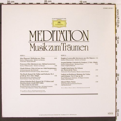 V.A.Meditation Musik zum Träumen: Jules Massenet.. Zdenek Fibich, D.Gr. Club Ed.(26 165-1), D,  - LP - K487 - 7,50 Euro