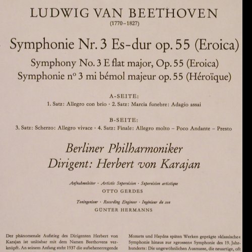 Beethoven,Ludwig van: Sinfonie Nr.3 Es-dur op.55 Eroica, Deutsche Gramophon(SLPM 138 802), D, Ri,  - LP - K501 - 7,50 Euro