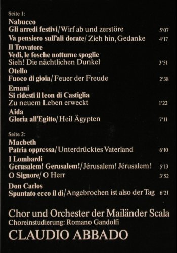 Verdi,Giuseppe: Die Schönsten Operarien, D.Gr. Club Ed.(26 122-2), D, 1975 - LP - K534 - 6,00 Euro