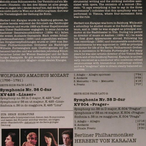 Mozart,Wolfgang Amadeus: Symphonies Nos.36&38, Linz/Prager, D.Gr. Signature(410 840-1), D, Ri, 1984 - LP - K543 - 6,00 Euro