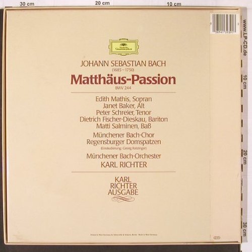 Bach,Johann Sebastian: Matthäus-Passion BWN 244, Box, D.Gr. Serie Galerie(413 939-1), D, 1980 - 4LP - K553 - 17,50 Euro