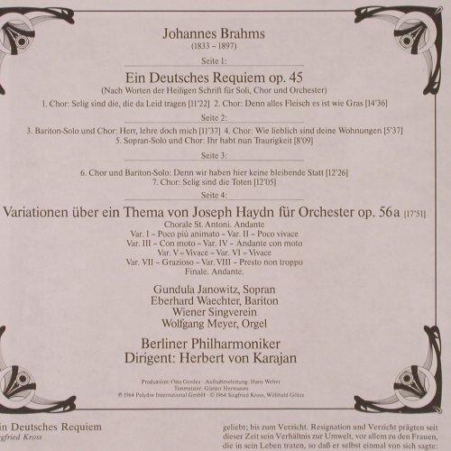 Brahms,Johannes: Ein Deutsches Requiem, Box, D.Gr. Präsent(2726 505), D, Ri,  - 2LP - K564 - 9,00 Euro
