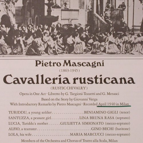 Mascagni,Pietro: Cavalleria Rusticana, Box, Seraphim(IB 6008), US, 1940 - 2LP - K571 - 12,50 Euro