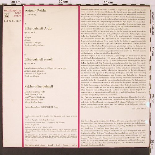Rejcha,Antonin: Bläserquintette e-moll, A-dur op.91, Bärenreiter(BM 30 SL 1227), D, 1972 - LP - K576 - 9,00 Euro