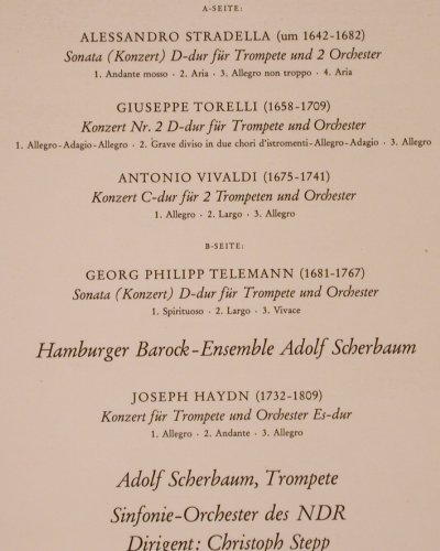 Scherbaum,Adolf: Trompetenkonzerte, D.Gr. DSC-Ed(J 808), D, 1965 - LP - K617 - 7,50 Euro