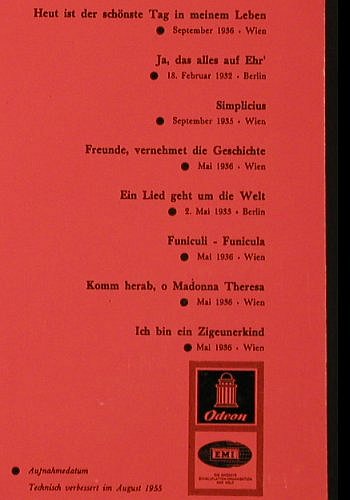 Schmidt,Joseph: Unvergänglich-Unvergessen,VII, Odeon(O 60 188), D,Folge 65,  - 10inch - K61 - 6,00 Euro